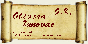 Olivera Kunovac vizit kartica